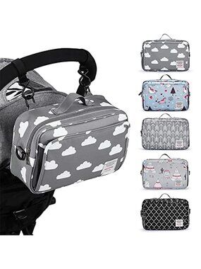 Stroller Organizer Diaper Bag Cup Holder Baby Storage Travel Shoulder Bag Large
